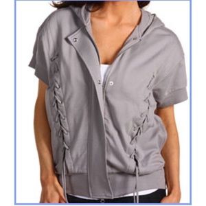 Adidas by Stella McCartney gray full-zip short sleeve hoodie